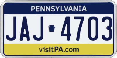 PA license plate JAJ4703