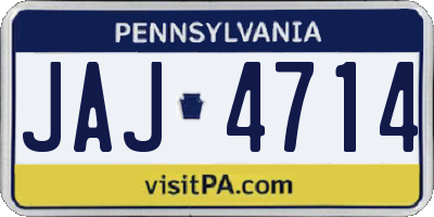 PA license plate JAJ4714