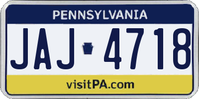 PA license plate JAJ4718