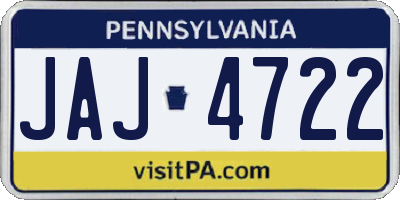 PA license plate JAJ4722