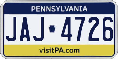 PA license plate JAJ4726