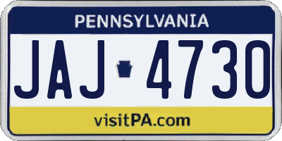 PA license plate JAJ4730