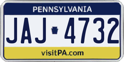 PA license plate JAJ4732