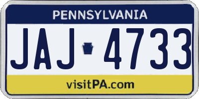 PA license plate JAJ4733