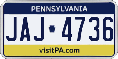 PA license plate JAJ4736