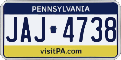 PA license plate JAJ4738