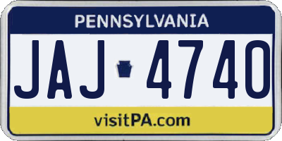 PA license plate JAJ4740