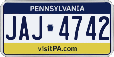 PA license plate JAJ4742