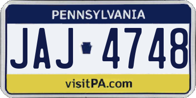 PA license plate JAJ4748