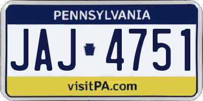 PA license plate JAJ4751