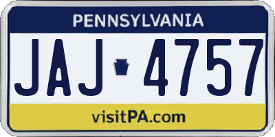 PA license plate JAJ4757