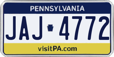 PA license plate JAJ4772