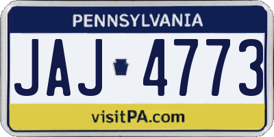 PA license plate JAJ4773