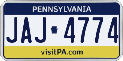 PA license plate JAJ4774