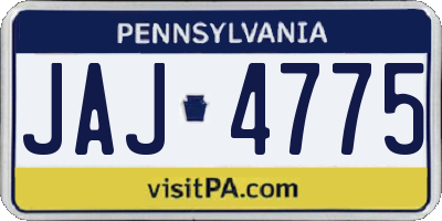 PA license plate JAJ4775