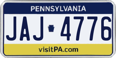 PA license plate JAJ4776