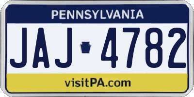 PA license plate JAJ4782