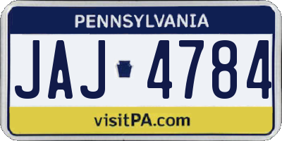 PA license plate JAJ4784