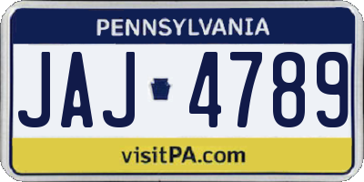 PA license plate JAJ4789