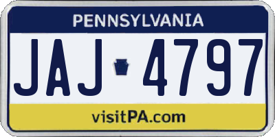 PA license plate JAJ4797