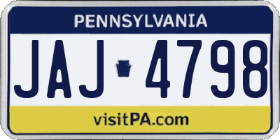 PA license plate JAJ4798