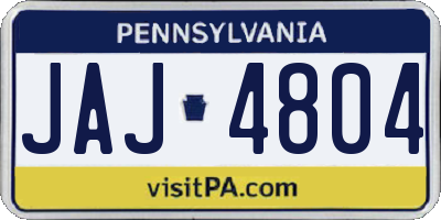 PA license plate JAJ4804