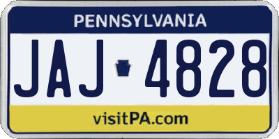 PA license plate JAJ4828