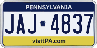 PA license plate JAJ4837