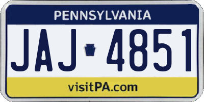 PA license plate JAJ4851