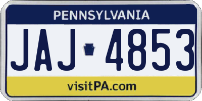 PA license plate JAJ4853