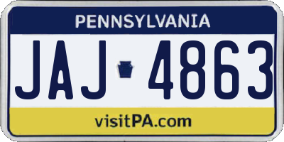 PA license plate JAJ4863