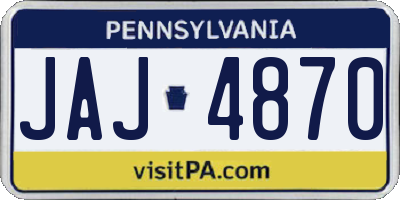 PA license plate JAJ4870
