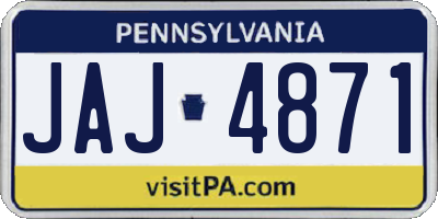 PA license plate JAJ4871