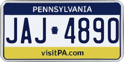 PA license plate JAJ4890