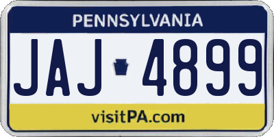 PA license plate JAJ4899