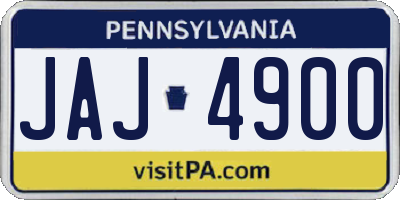 PA license plate JAJ4900