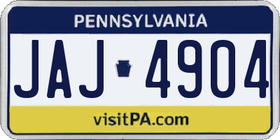 PA license plate JAJ4904