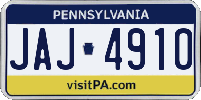 PA license plate JAJ4910