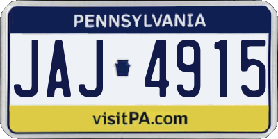 PA license plate JAJ4915