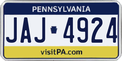 PA license plate JAJ4924