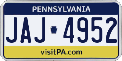 PA license plate JAJ4952