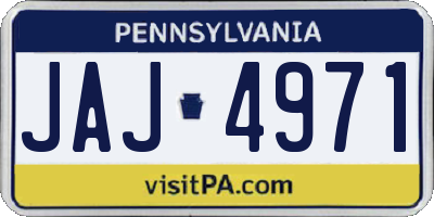 PA license plate JAJ4971