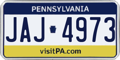 PA license plate JAJ4973
