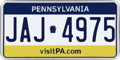 PA license plate JAJ4975