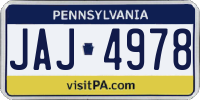 PA license plate JAJ4978