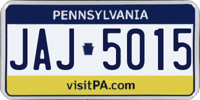 PA license plate JAJ5015