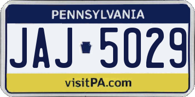 PA license plate JAJ5029