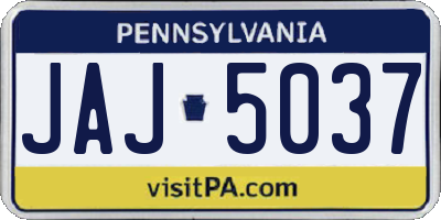 PA license plate JAJ5037