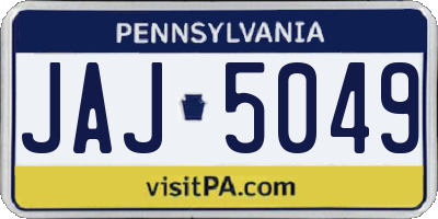 PA license plate JAJ5049