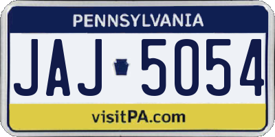 PA license plate JAJ5054